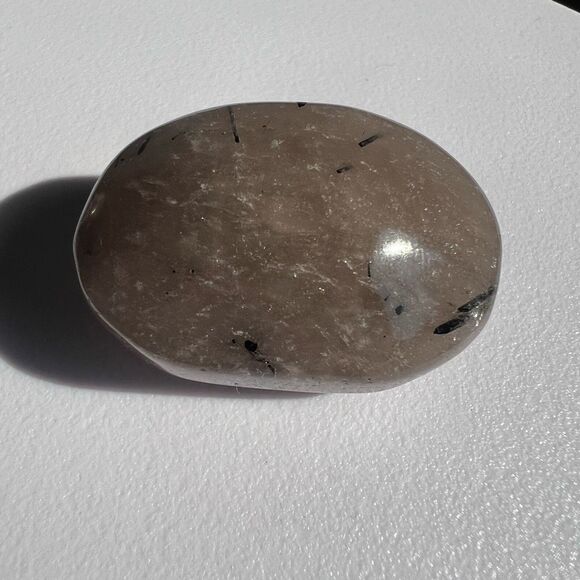 Black Rutilated Quartz Crystal Palmstone (#4) - Picture 12 of 12